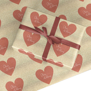 Personalised Love Heart Wrapping Paper