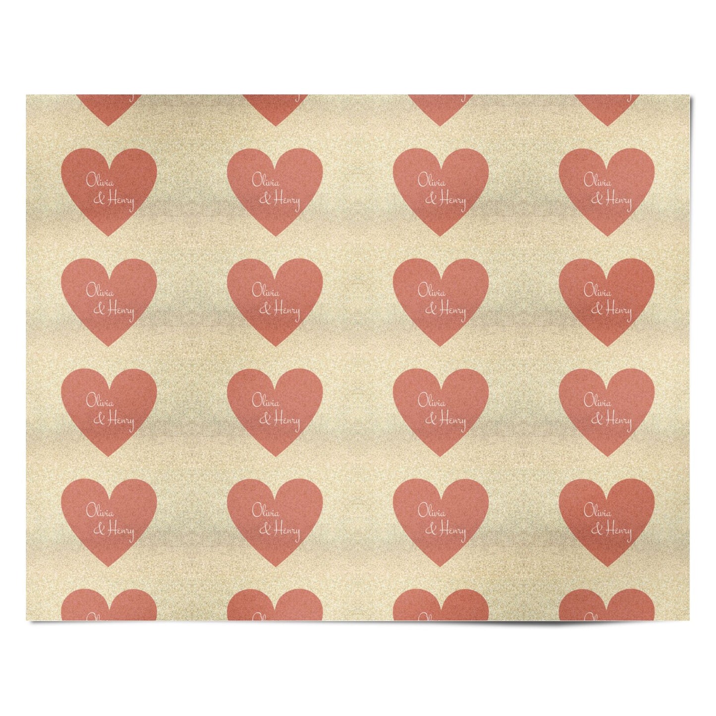 Personalised Love Heart Personalised Wrapping Paper Alternative