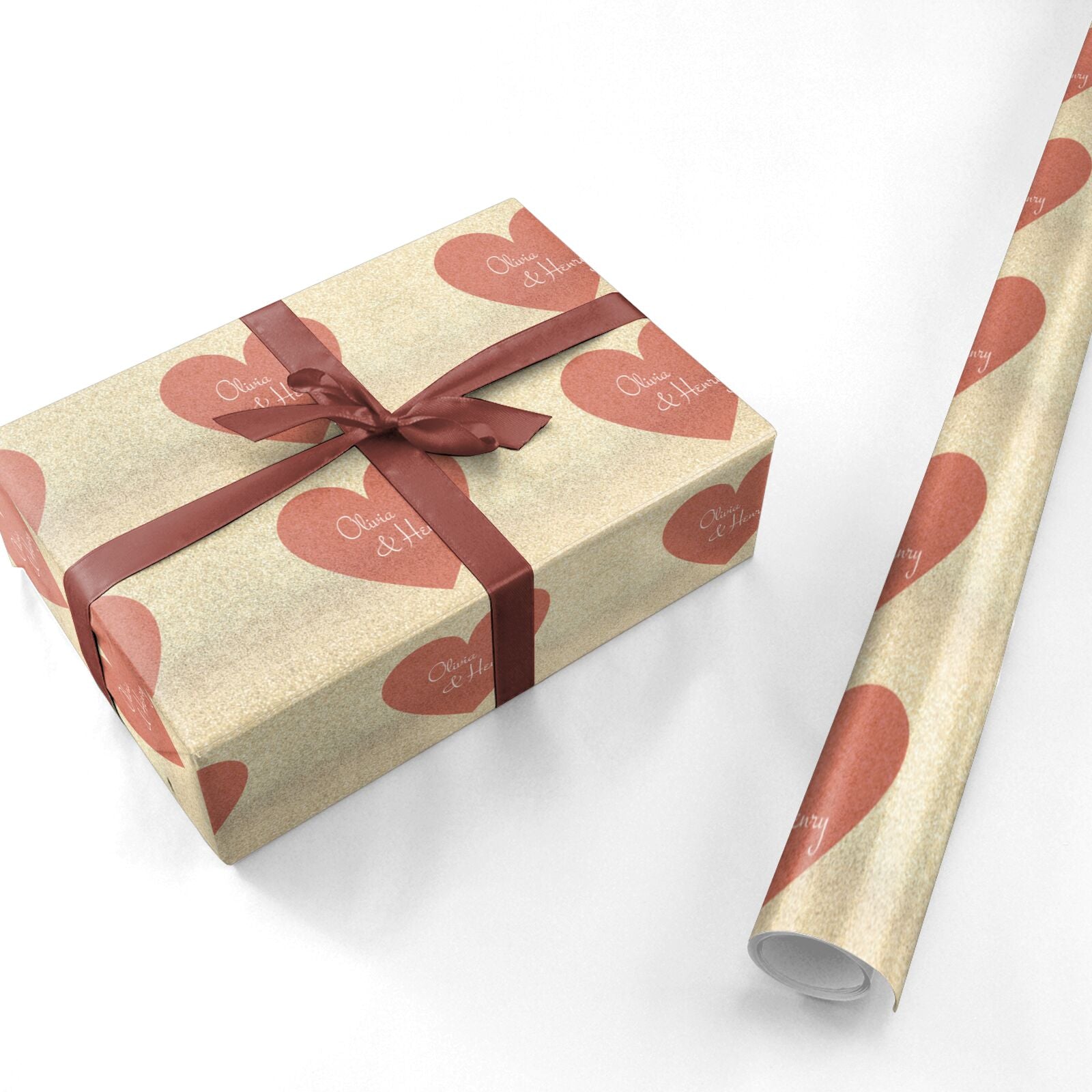 Personalised Love Heart Personalised Wrapping Paper
