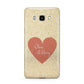 Personalised Love Heart Samsung Galaxy J7 2016 Case on gold phone