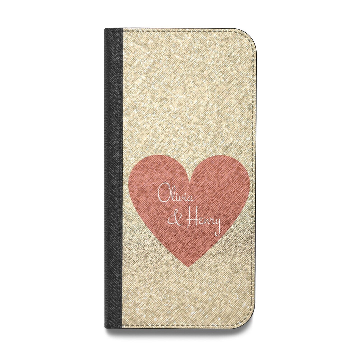 Personalised Love Heart Vegan Leather Flip Samsung Case