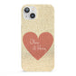 Personalised Love Heart iPhone 13 Full Wrap 3D Snap Case