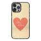 Personalised Love Heart iPhone 13 Pro Max Black Impact Case on Silver phone