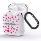 Personalised Love Hearts Clear Black Name AirPods Clear Case Side Image