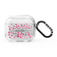 Personalised Love Hearts Clear Black Name AirPods Glitter Case 3rd Gen