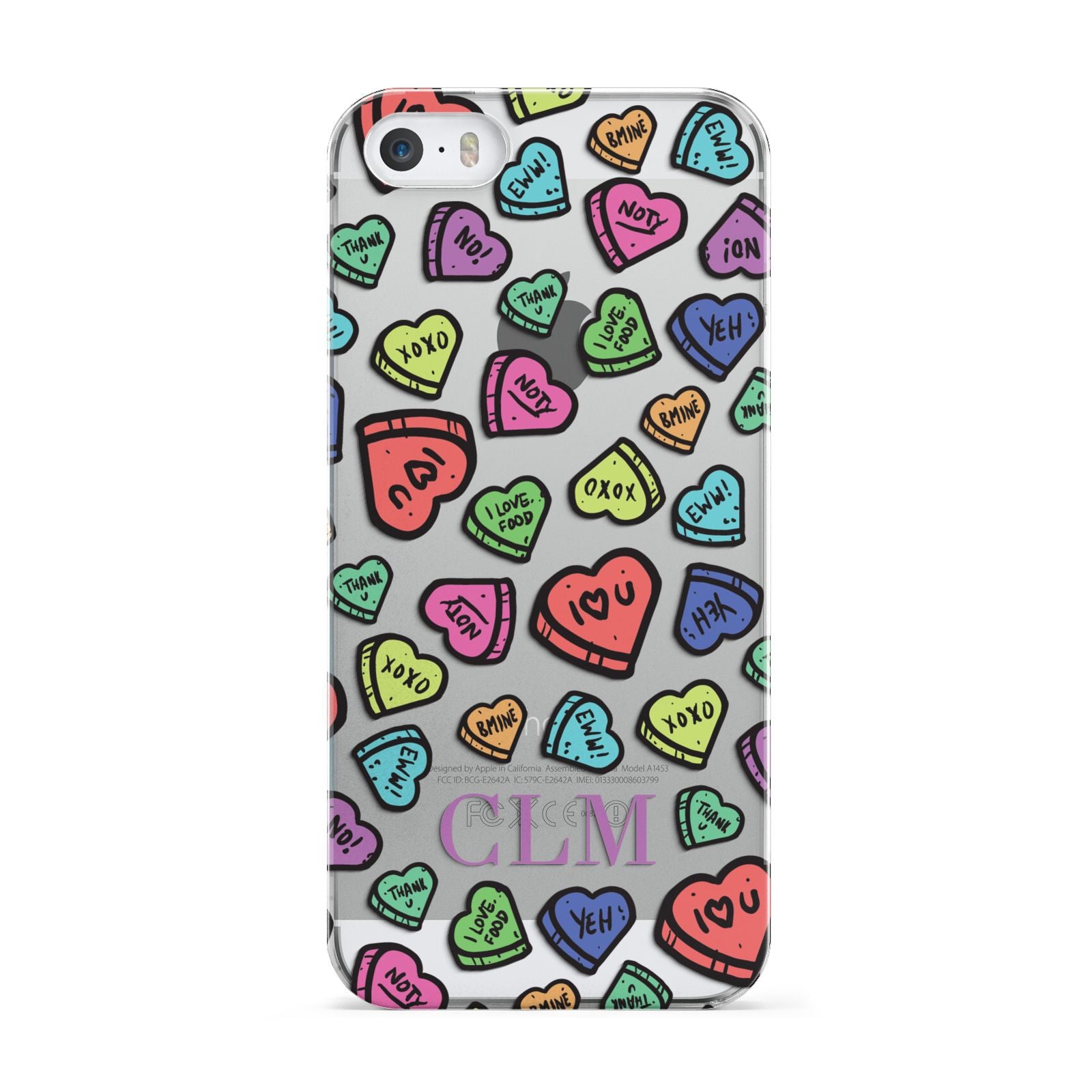 Personalised Love Hearts Initials Apple iPhone 5 Case