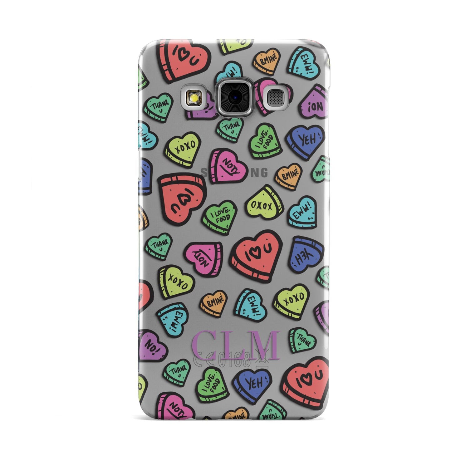 Personalised Love Hearts Initials Samsung Galaxy A3 Case