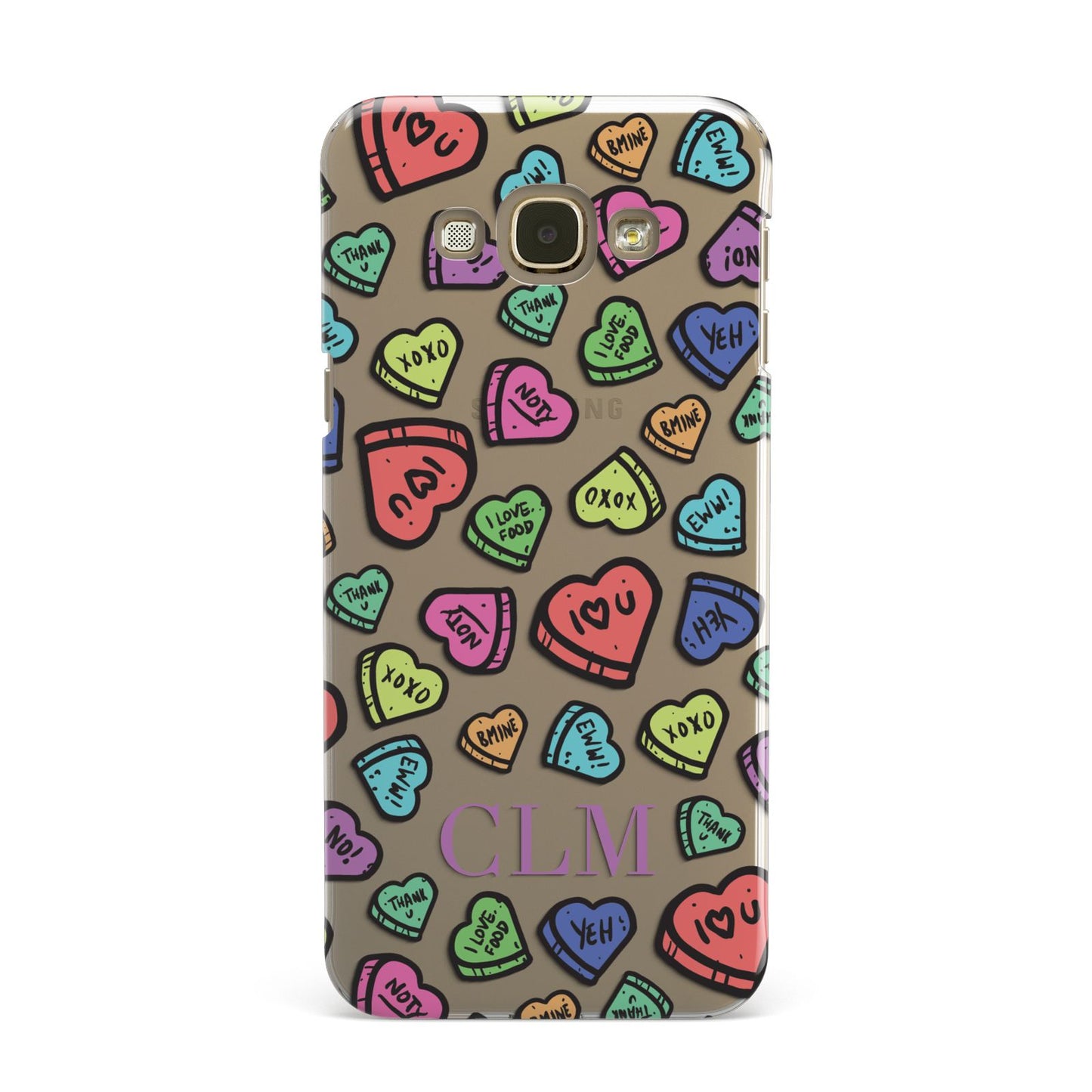 Personalised Love Hearts Initials Samsung Galaxy A8 Case