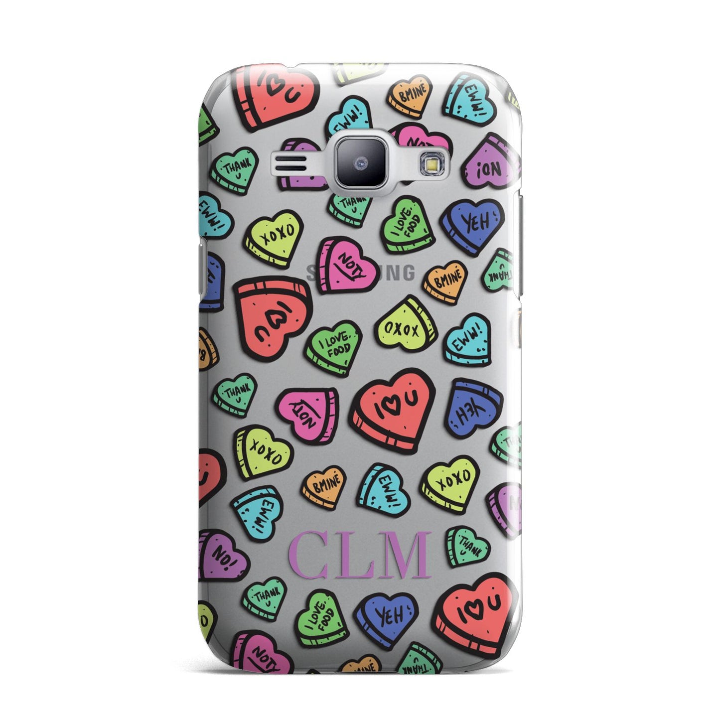 Personalised Love Hearts Initials Samsung Galaxy J1 2015 Case
