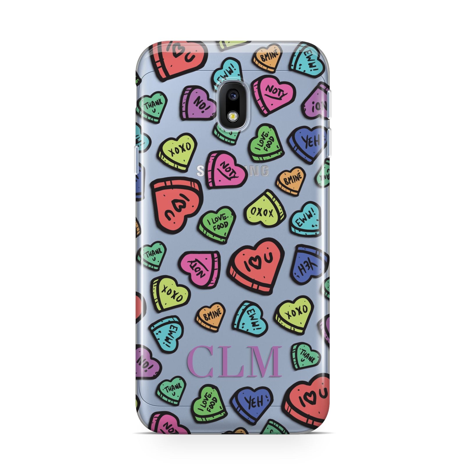Personalised Love Hearts Initials Samsung Galaxy J3 2017 Case