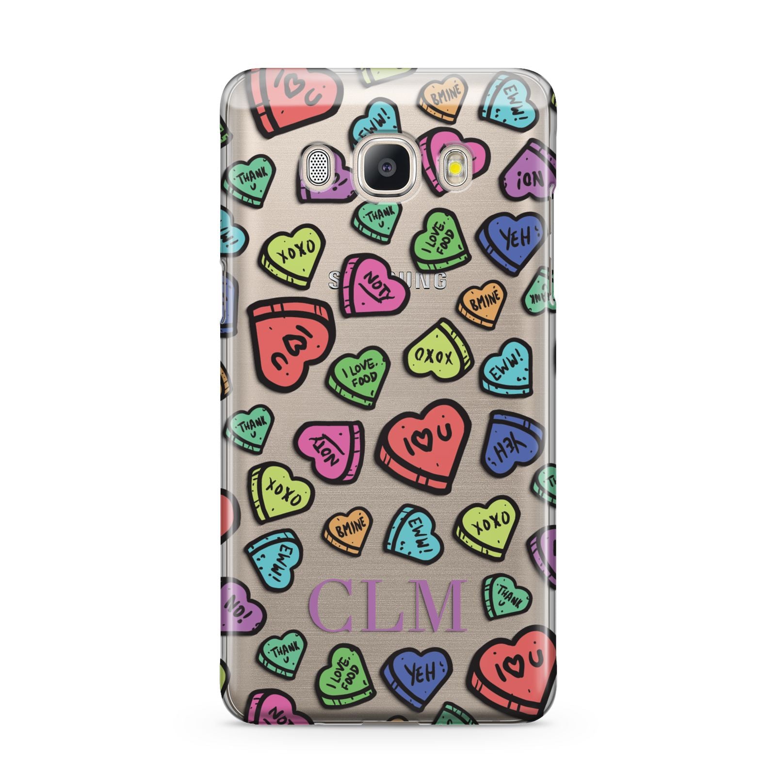Personalised Love Hearts Initials Samsung Galaxy J5 2016 Case
