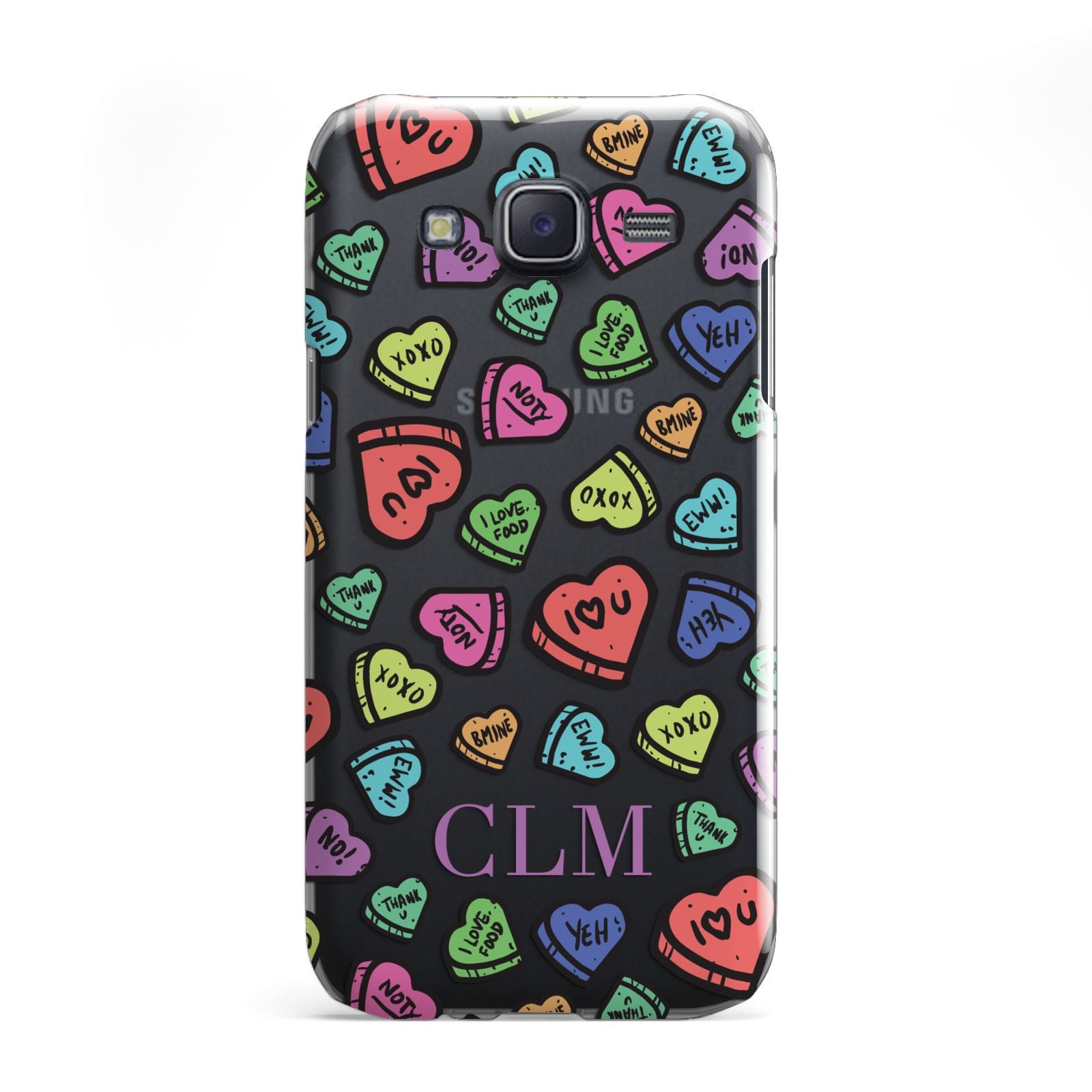 Personalised Love Hearts Initials Samsung Galaxy J5 Case