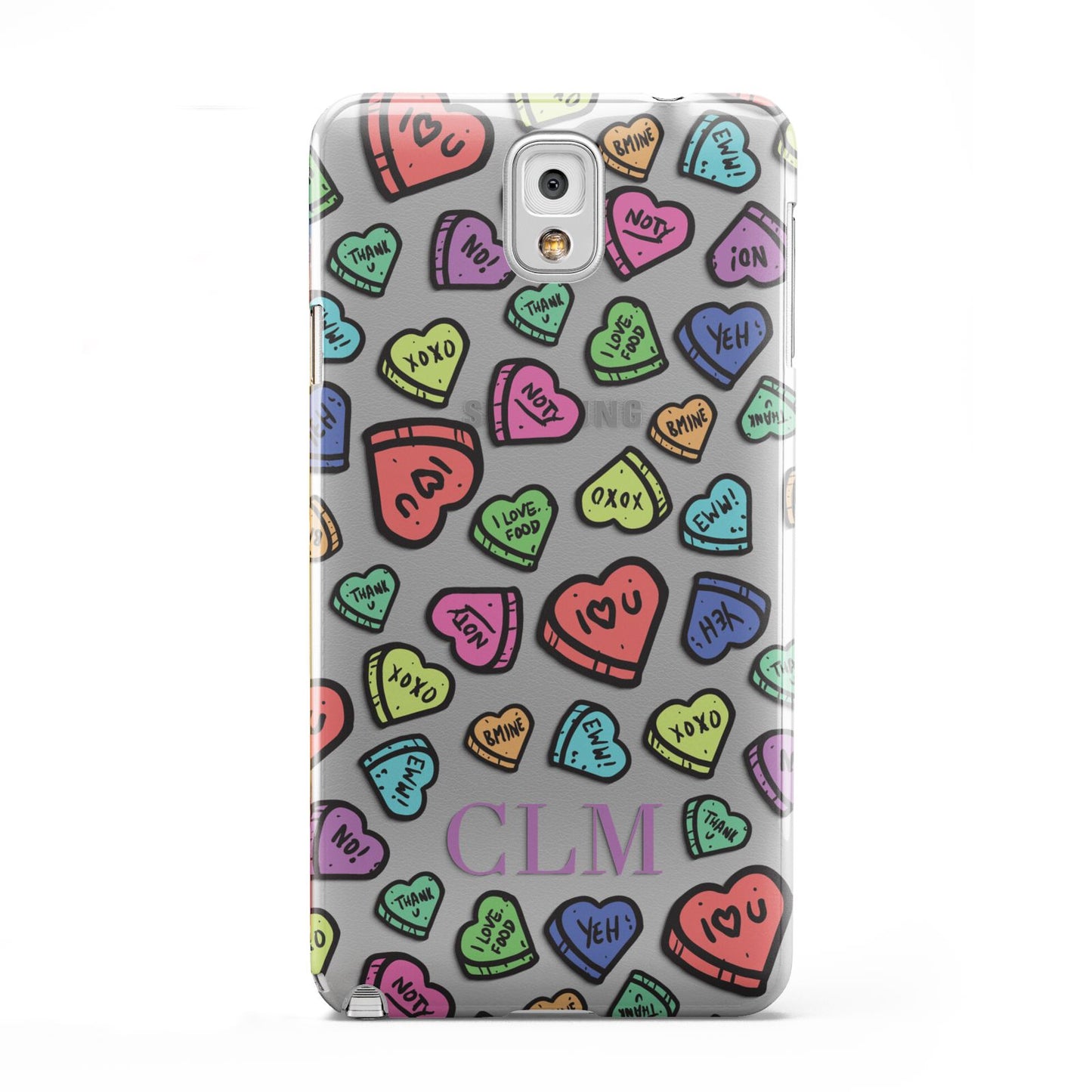 Personalised Love Hearts Initials Samsung Galaxy Note 3 Case