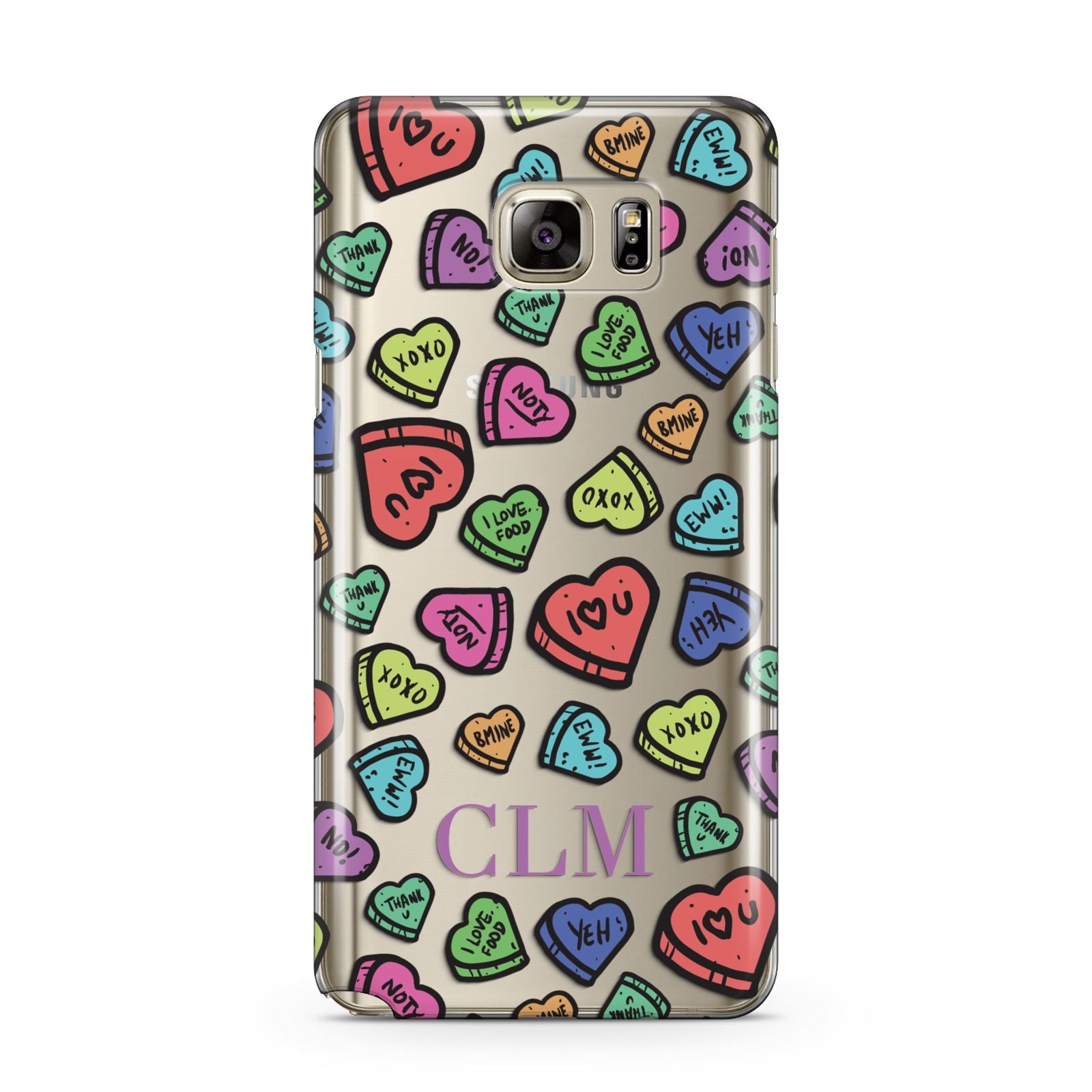 Personalised Love Hearts Initials Samsung Galaxy Note 5 Case