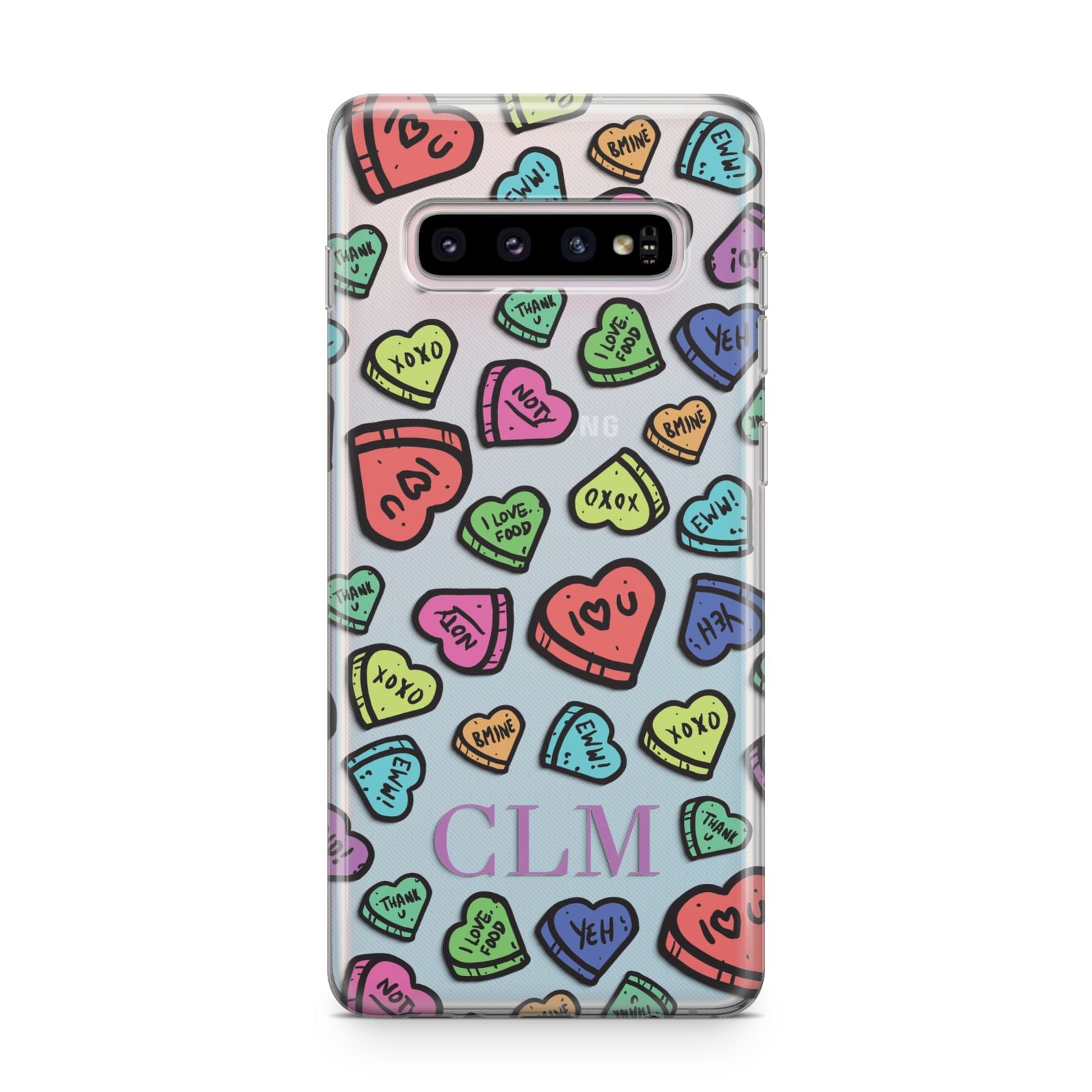 Personalised Love Hearts Initials Samsung Galaxy S10 Plus Case