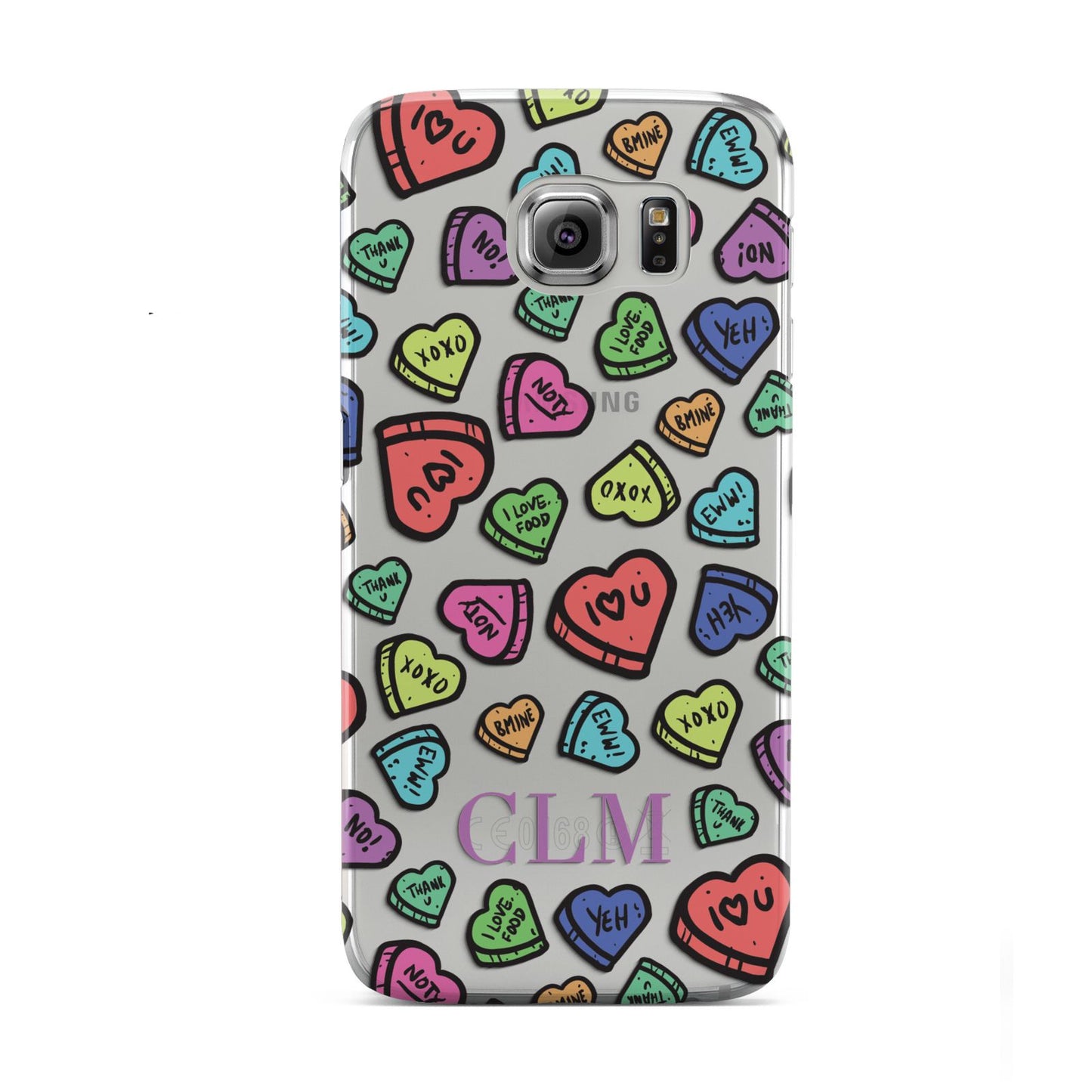 Personalised Love Hearts Initials Samsung Galaxy S6 Case