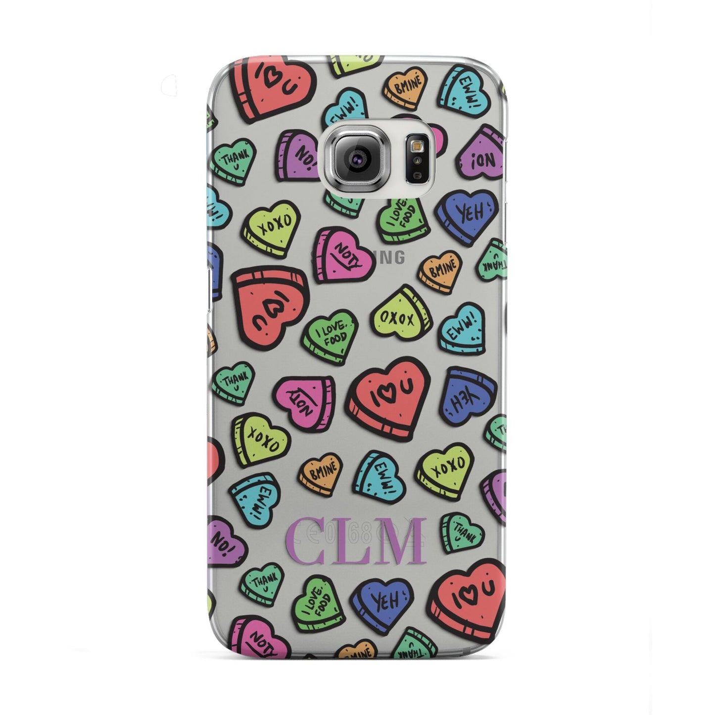 Personalised Love Hearts Initials Samsung Galaxy S6 Edge Case