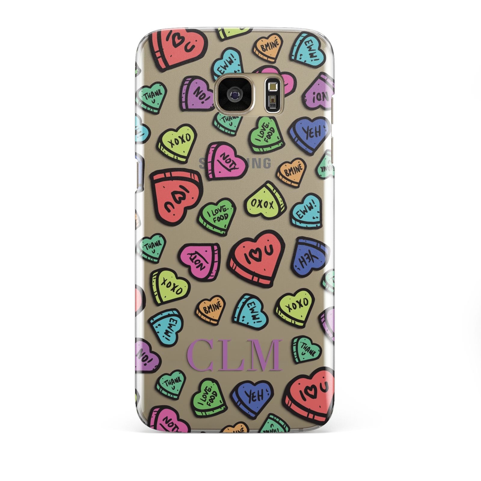 Personalised Love Hearts Initials Samsung Galaxy S7 Edge Case