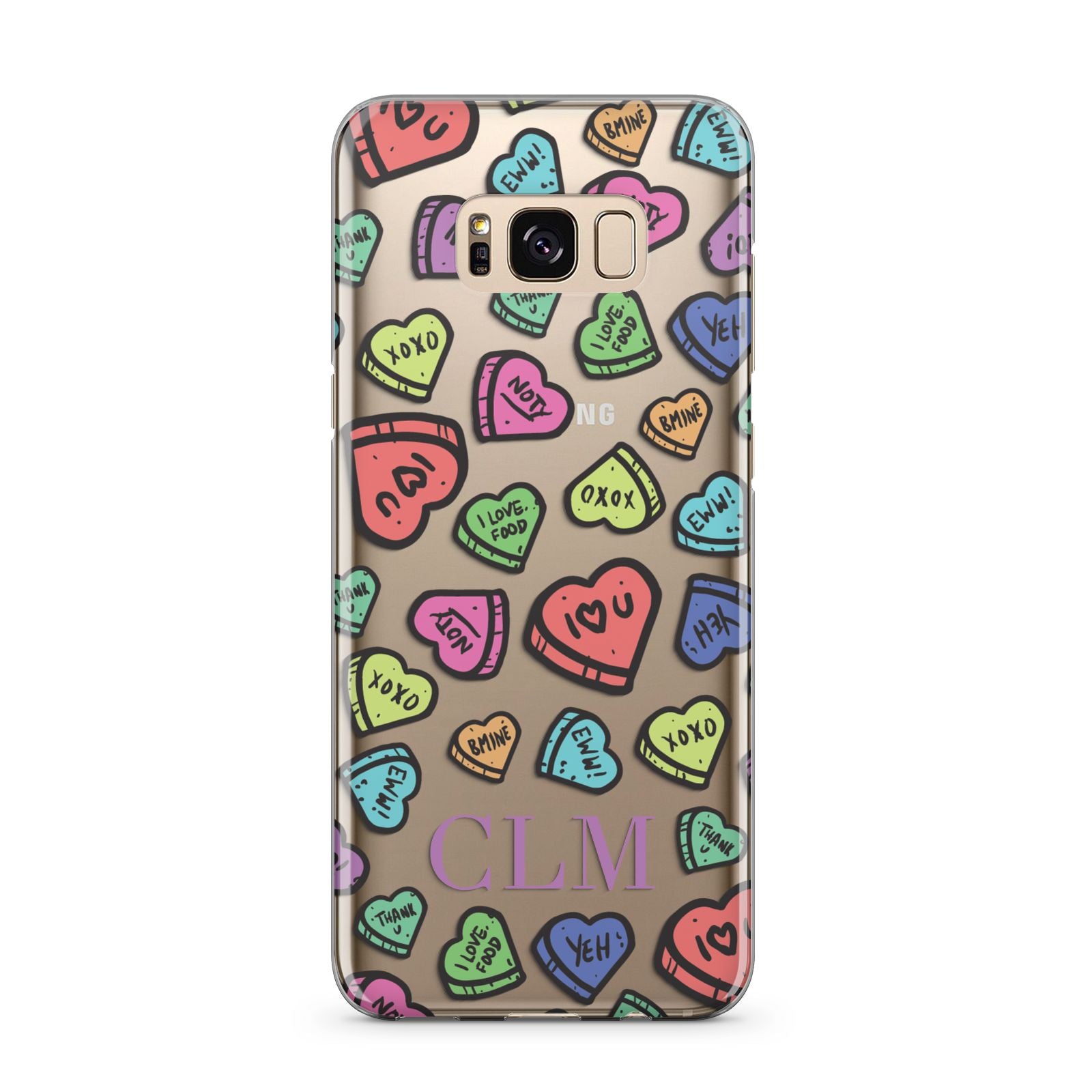 Personalised Love Hearts Initials Samsung Galaxy S8 Plus Case
