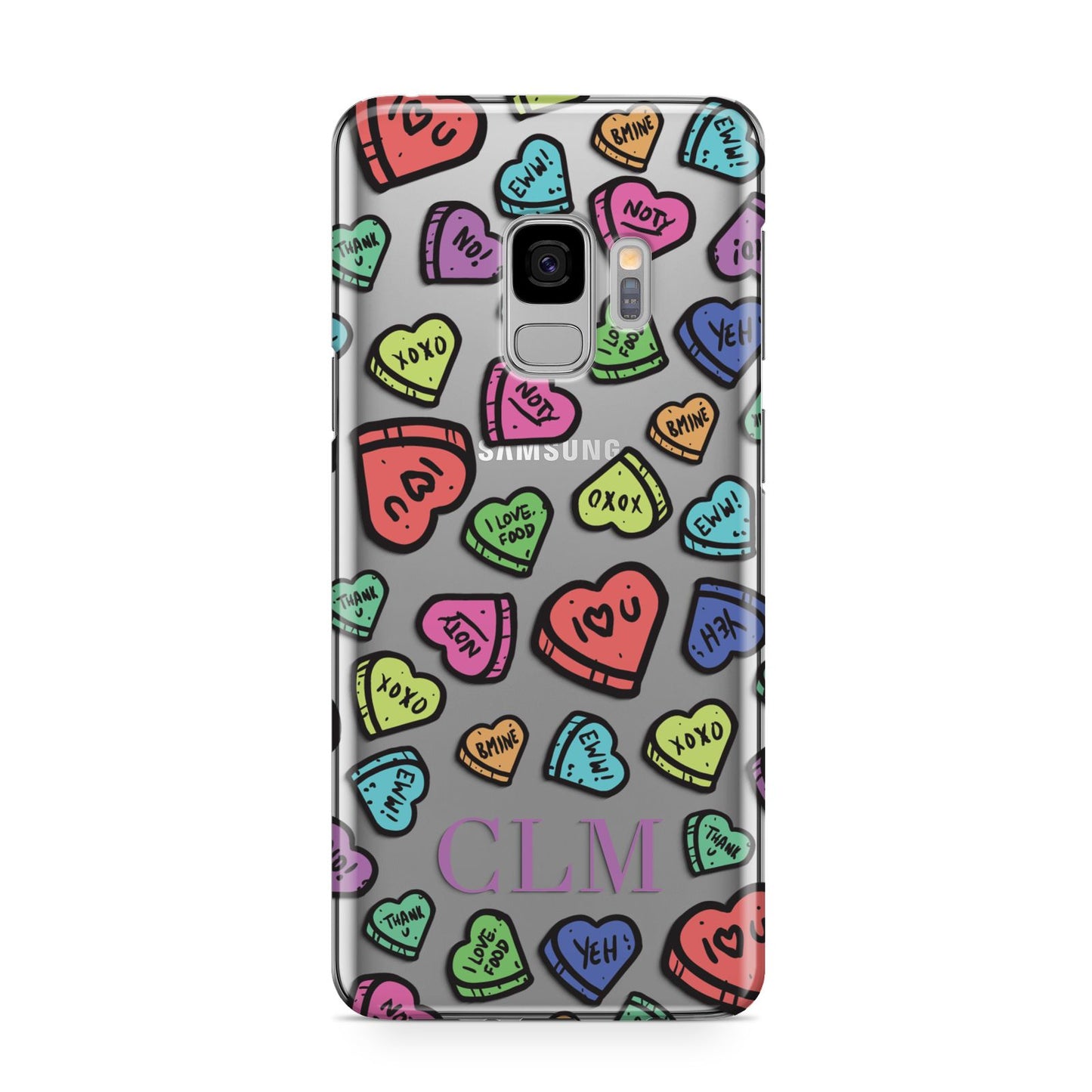 Personalised Love Hearts Initials Samsung Galaxy S9 Case