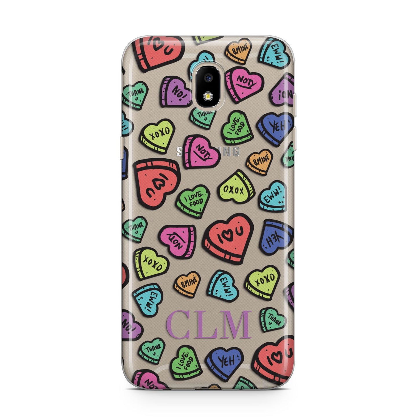 Personalised Love Hearts Initials Samsung J5 2017 Case