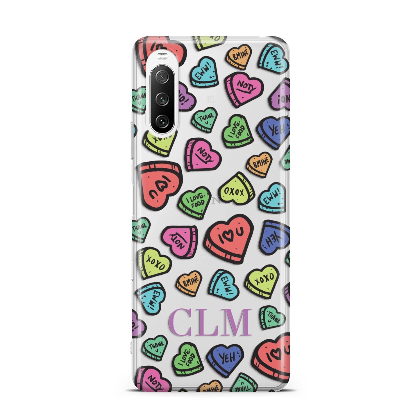 Personalised Love Hearts Initials Sony Xperia 10 III Case