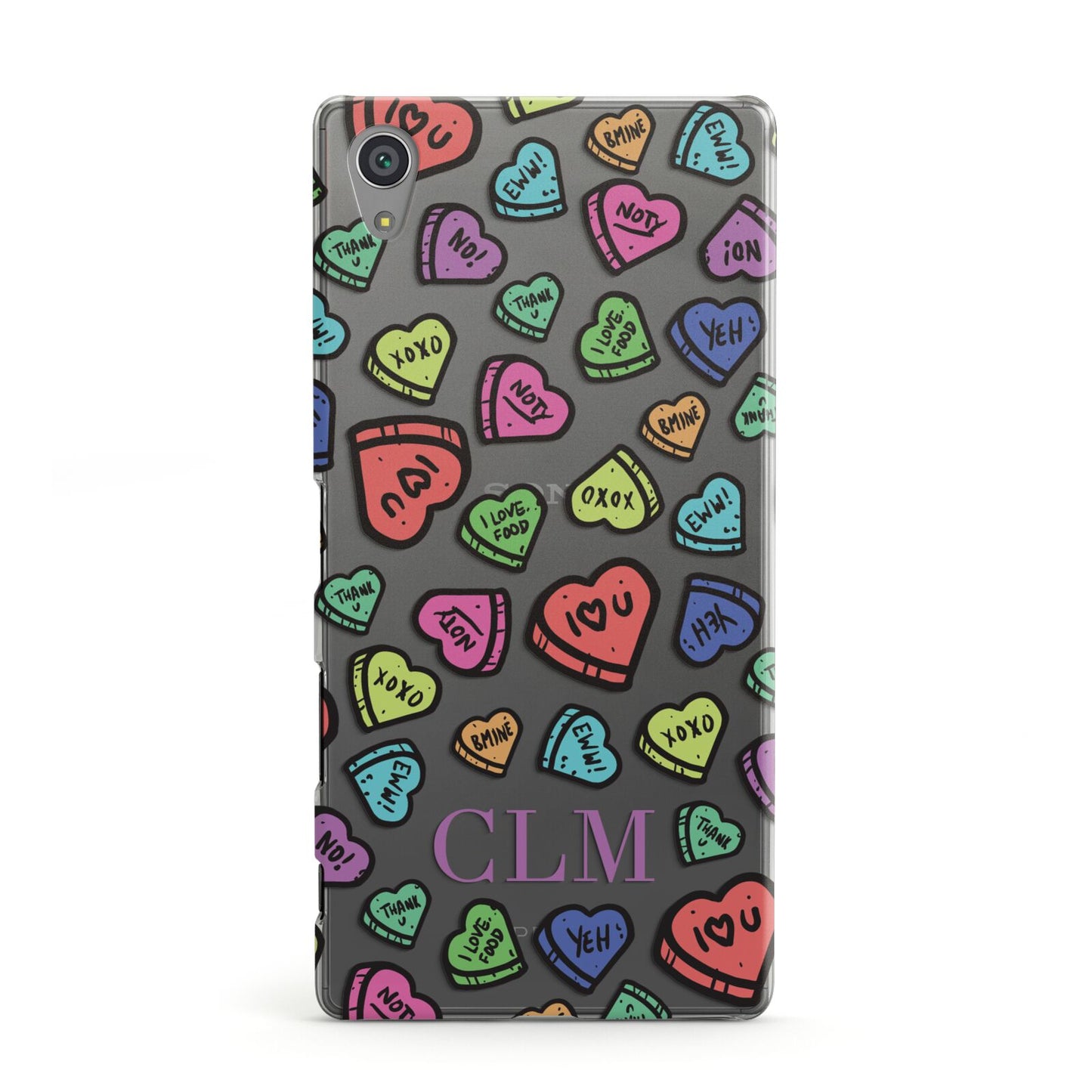 Personalised Love Hearts Initials Sony Xperia Case