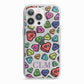 Personalised Love Hearts Initials iPhone 13 Pro TPU Impact Case with White Edges