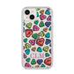 Personalised Love Hearts Initials iPhone 14 Plus Clear Tough Case Starlight