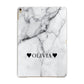 Personalised Love Hearts Marble Name Apple iPad Gold Case