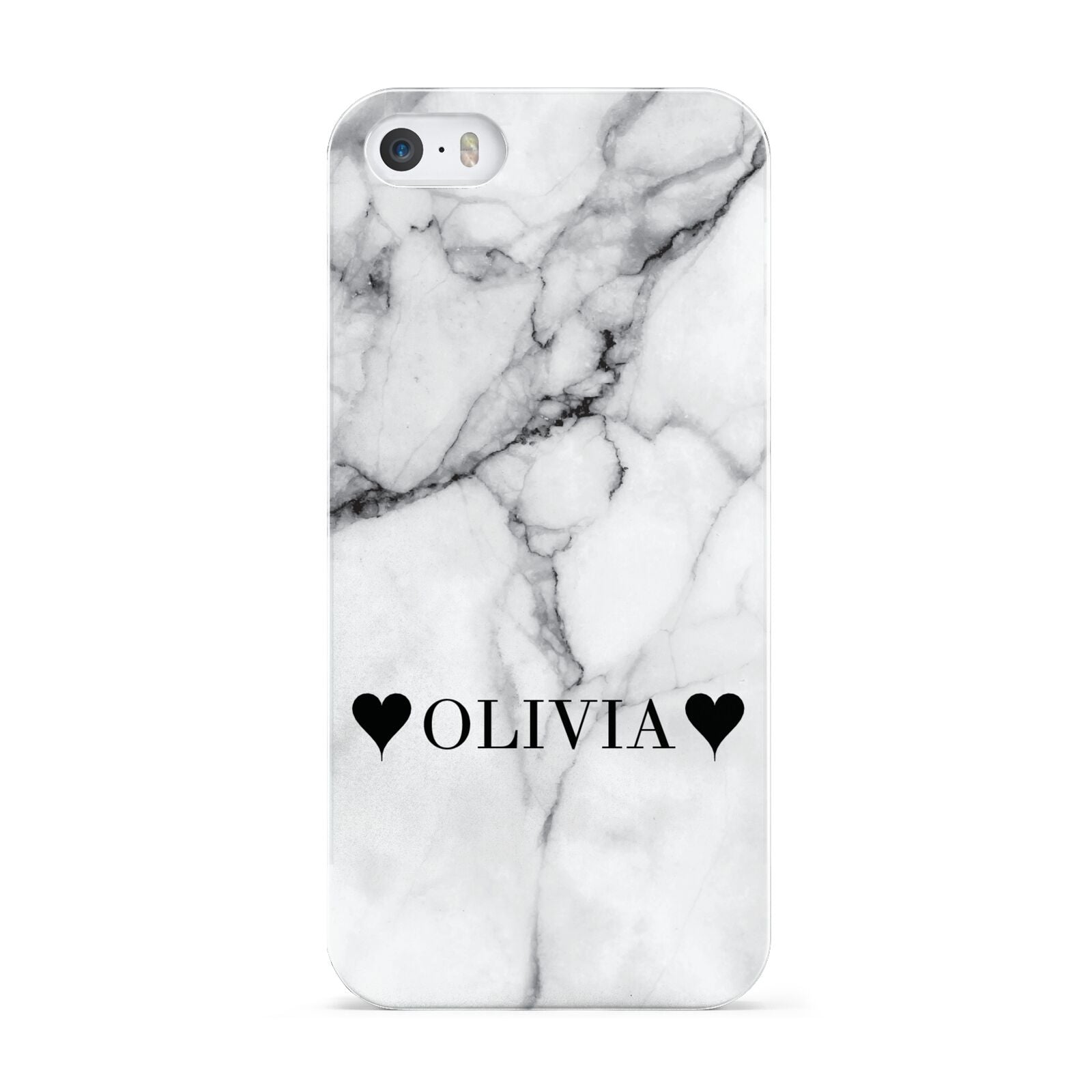Personalised Love Hearts Marble Name Apple iPhone 5 Case