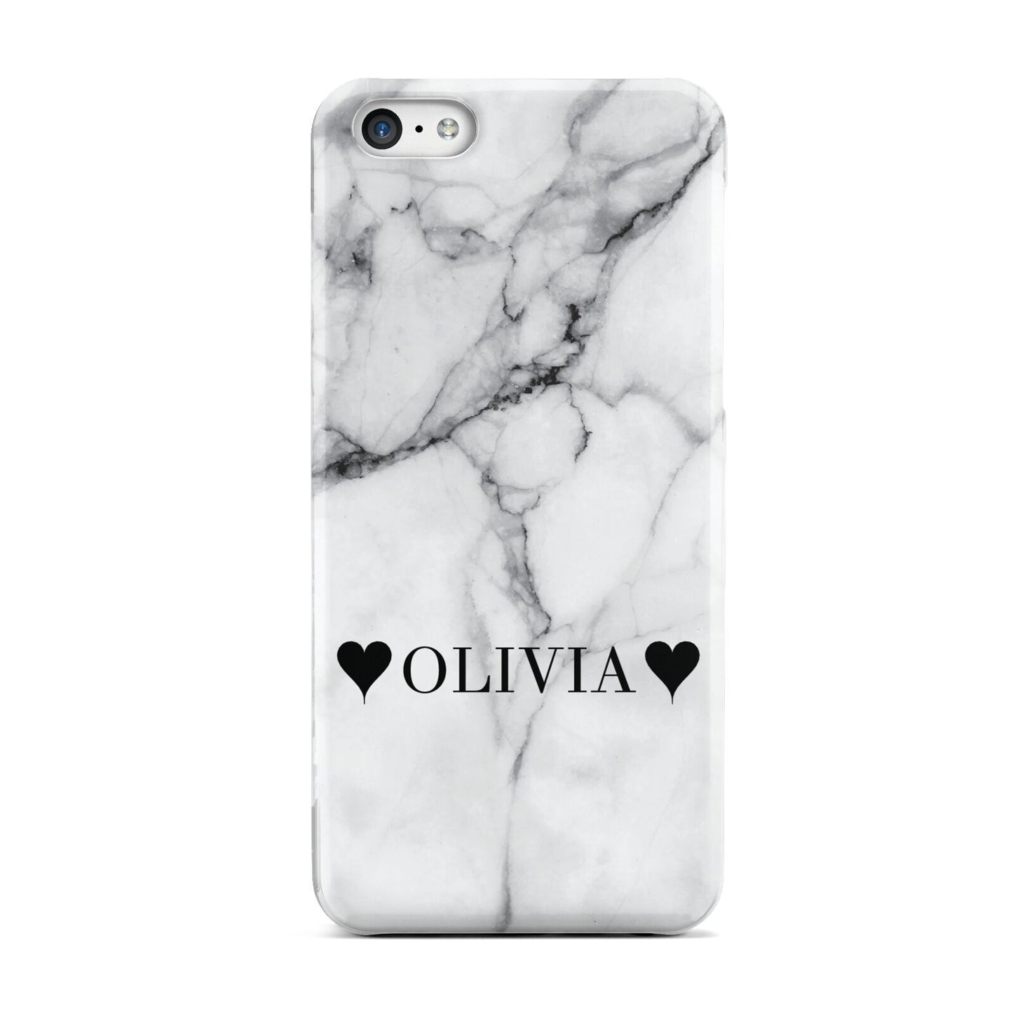 Personalised Love Hearts Marble Name Apple iPhone 5c Case