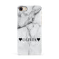 Personalised Love Hearts Marble Name Apple iPhone 7 8 3D Snap Case
