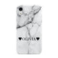 Personalised Love Hearts Marble Name Apple iPhone XR White 3D Tough Case