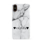 Personalised Love Hearts Marble Name Apple iPhone XS 3D Snap Case