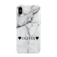 Personalised Love Hearts Marble Name Apple iPhone Xs Max 3D Tough Case