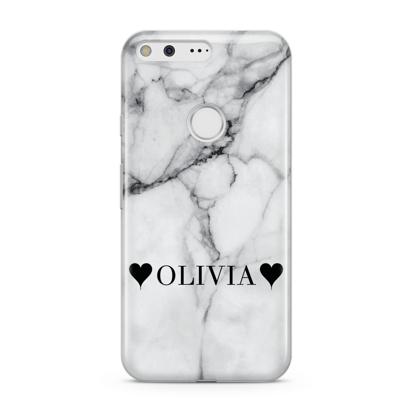 Personalised Love Hearts Marble Name Google Pixel Case