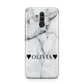 Personalised Love Hearts Marble Name Huawei Mate 20 Lite