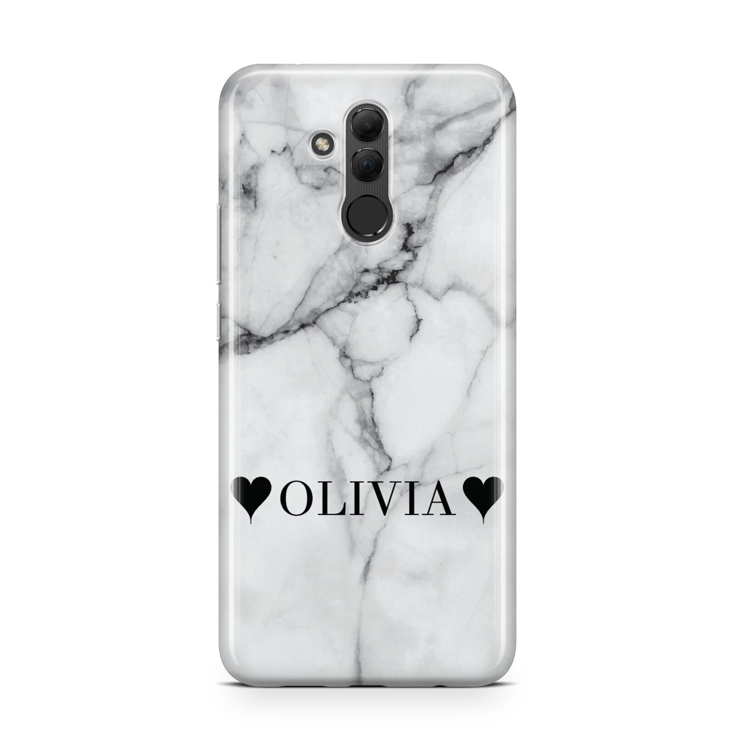 Personalised Love Hearts Marble Name Huawei Mate 20 Lite