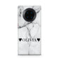 Personalised Love Hearts Marble Name Huawei Mate 30 Pro Phone Case
