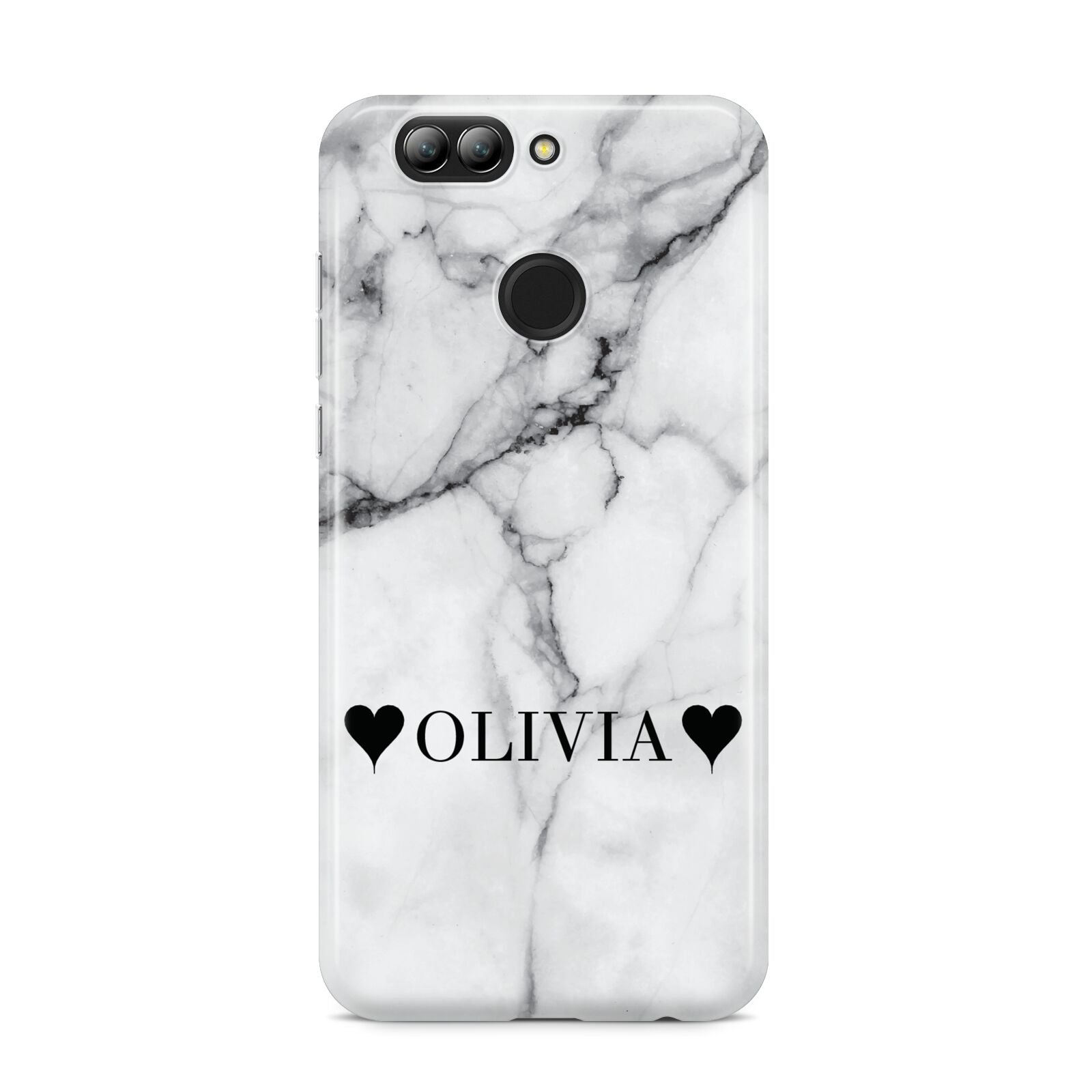 Personalised Love Hearts Marble Name Huawei Nova 2s Phone Case