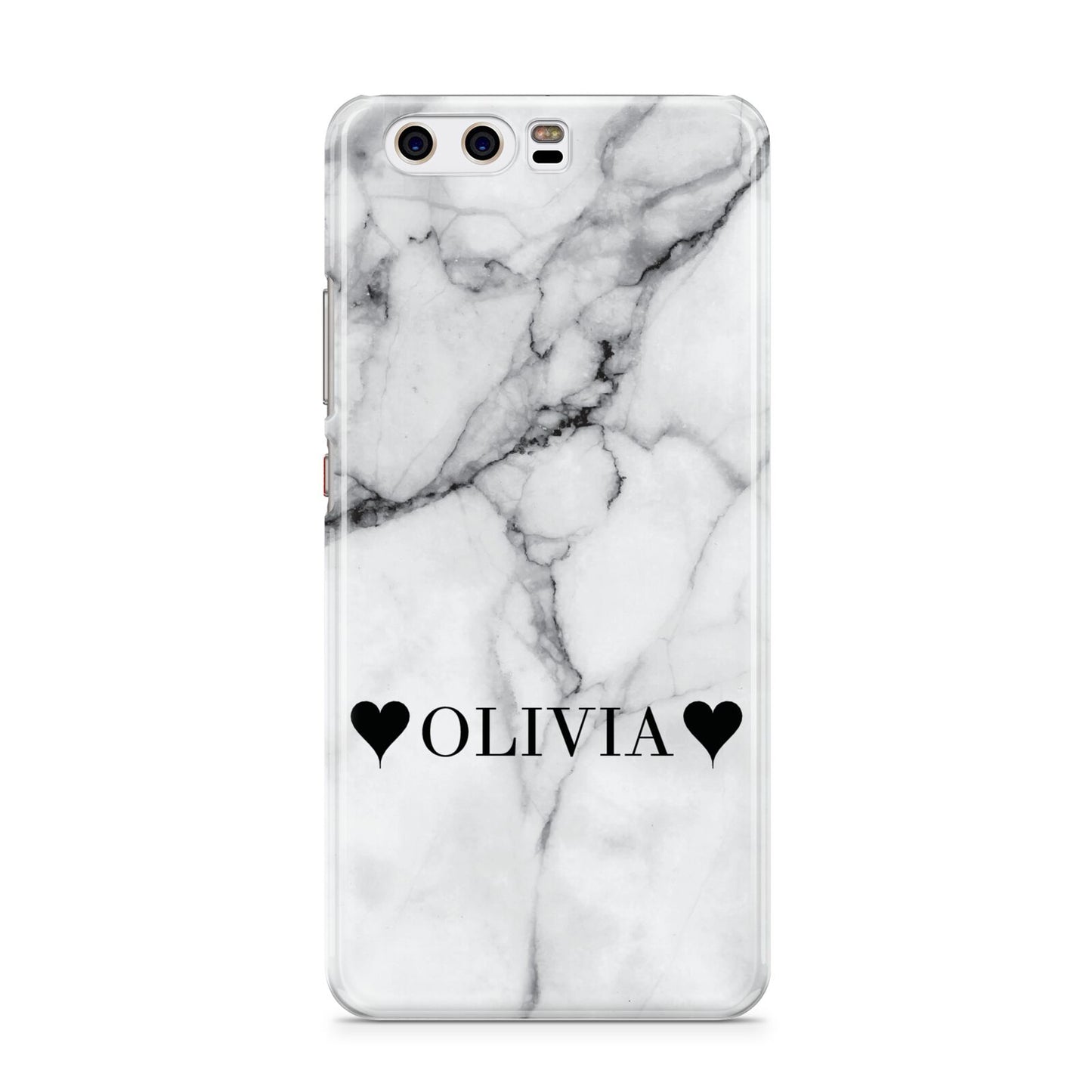 Personalised Love Hearts Marble Name Huawei P10 Phone Case