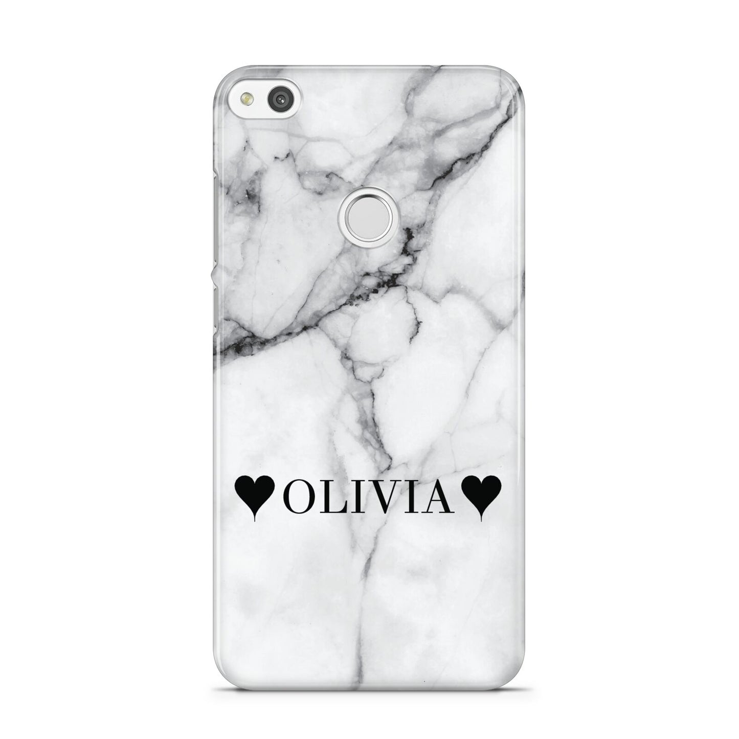 Personalised Love Hearts Marble Name Huawei P8 Lite Case