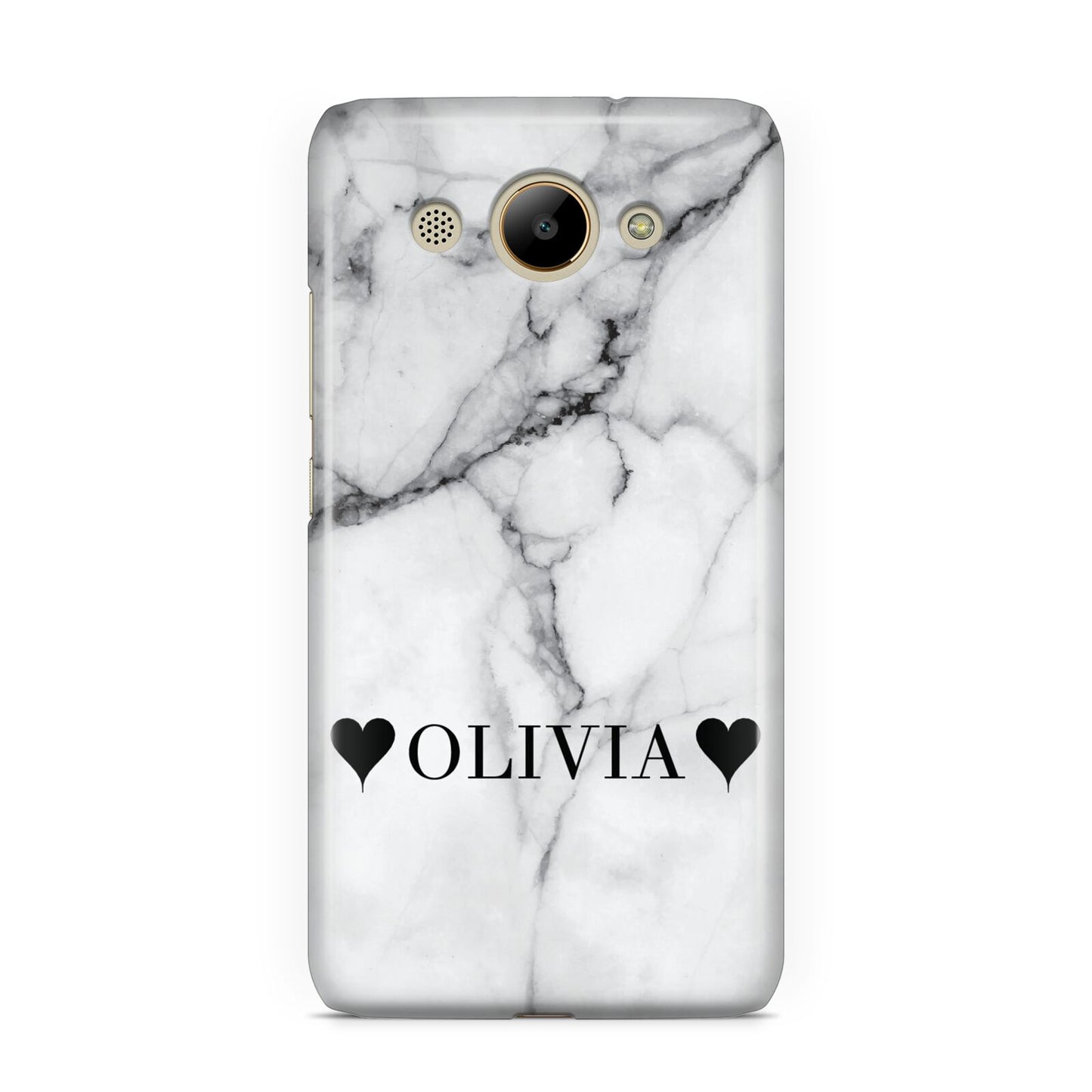Personalised Love Hearts Marble Name Huawei Y3 2017