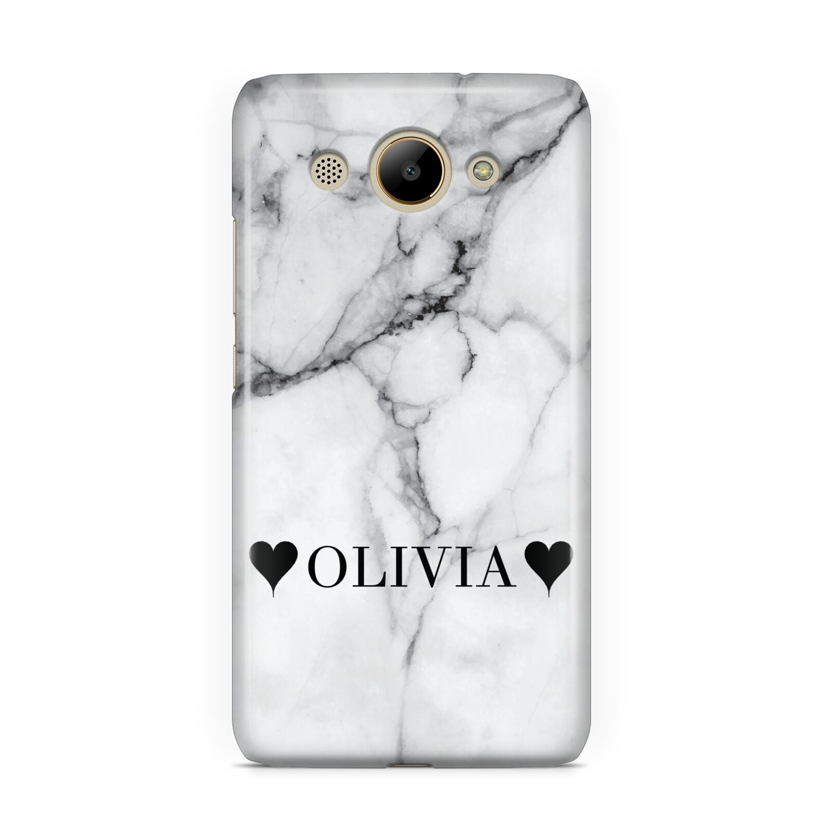 Personalised Love Hearts Marble Name Huawei Y3 2017