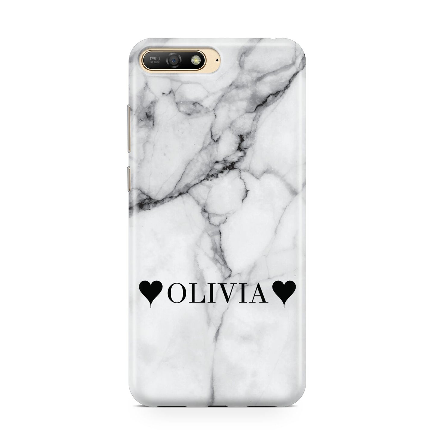 Personalised Love Hearts Marble Name Huawei Y6 2018