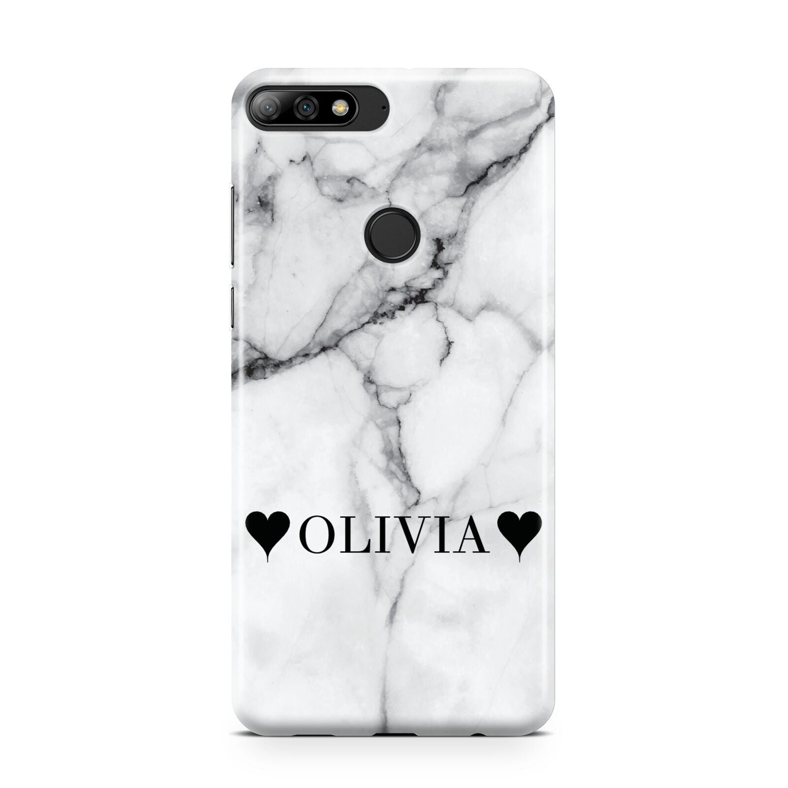 Personalised Love Hearts Marble Name Huawei Y7 2018