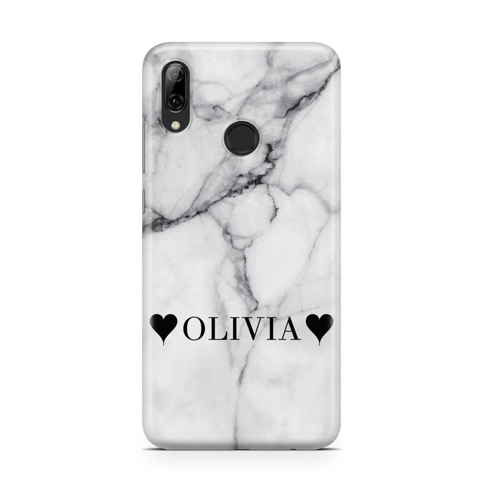 Personalised Love Hearts Marble Name Huawei Y7 2019