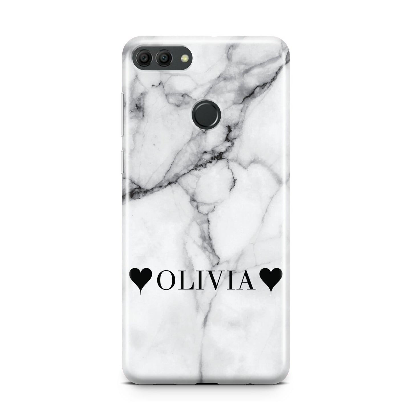 Personalised Love Hearts Marble Name Huawei Y9 2018