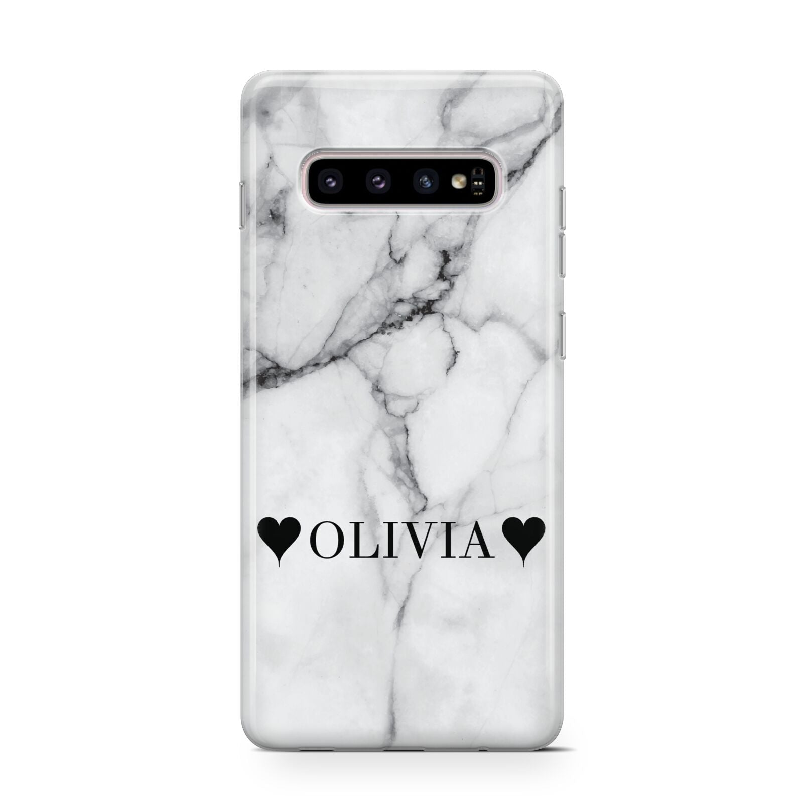 Personalised Love Hearts Marble Name Protective Samsung Galaxy Case